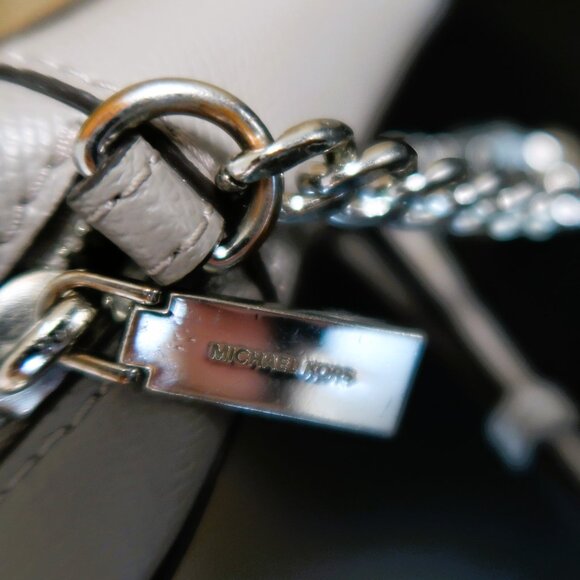 MICHAEL Michael Kors Small Gray Silver Hardware Hand Bag Shoulder Strap - Picture 9 of 13